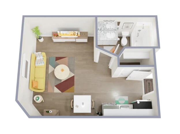 Studio • 1 Bath floor plan